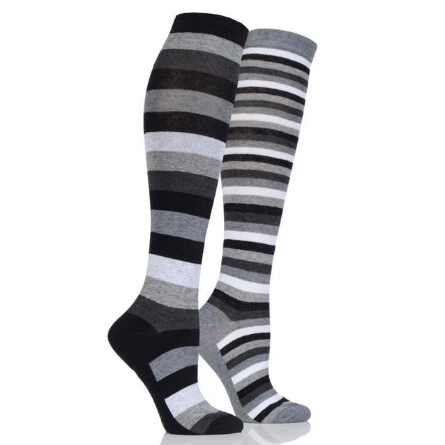 Black Storm Bloc Ladies Stripe Socks 2 Pack Black image 1