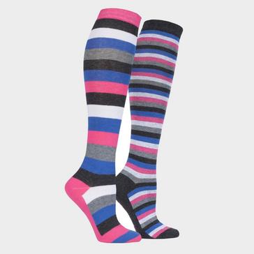 Pink Storm Bloc StormBloc® Equestrian Ladies Stripe Socks 2 Pack Cerise