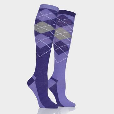 Purple Storm Bloc StormBloc® Equestrian Ladies Argyle Socks 2 Pack Purple