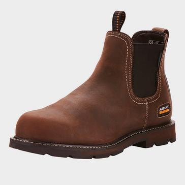 Mens Groundbreaker H2O Steel Toe Chelsea Boots Dark Brown