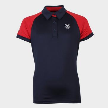 Blue Ariat Childs Team 3.0 Polo Navy