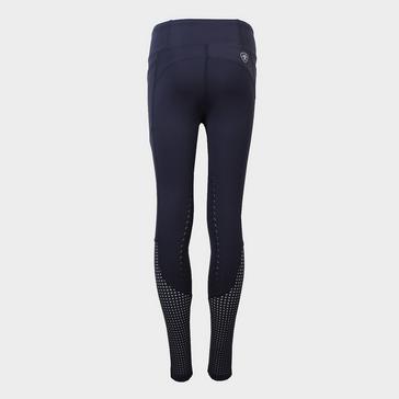 Blue Ariat Childs Eos Knee Patch Tights Navy