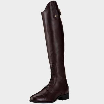 Brown Ariat Womens Heritage Contour II Field Zip Riding Boots Sienna