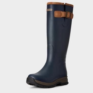 Blue Ariat Womens Burford Wellington Boots Navy