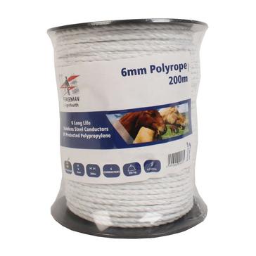 White Fenceman Electric Polyrope White 200m