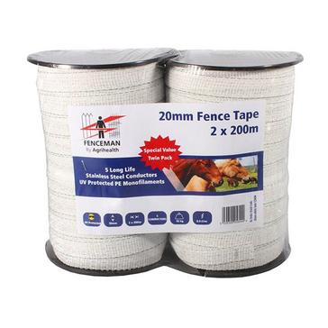White Fenceman Electric Tape Twin Pack White 200m