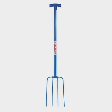 Blue Trilanco Red Gorilla Tubular T-Grip 4 Prong Manure Fork Blue