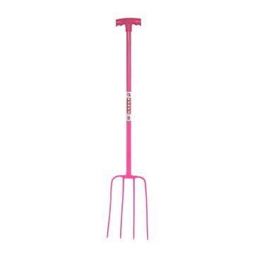 Green Red Gorilla Tubular T-Grip 4 Prong Manure Fork Green