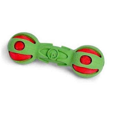 Red Petface Toyz Crinkle Dumbell Green/Red