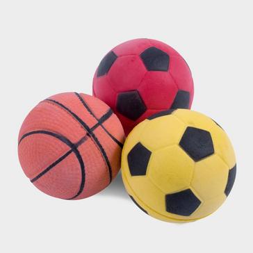 Multi Petface 3 Pack Sponge Balls Dog Toys