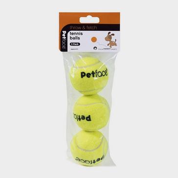 Yellow Petface Tennis Balls 3 Pack Yellow
