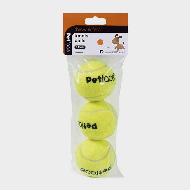 Yellow Petface Tennis Balls 3 Pack Yellow image 1