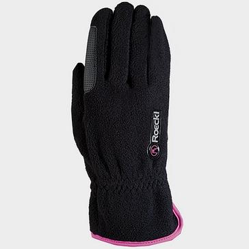 Black Roeckl Kids Kairi Gloves Black/Pink