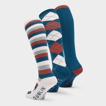 Blue Dublin Socks Pack of 3 Navy/Red/White