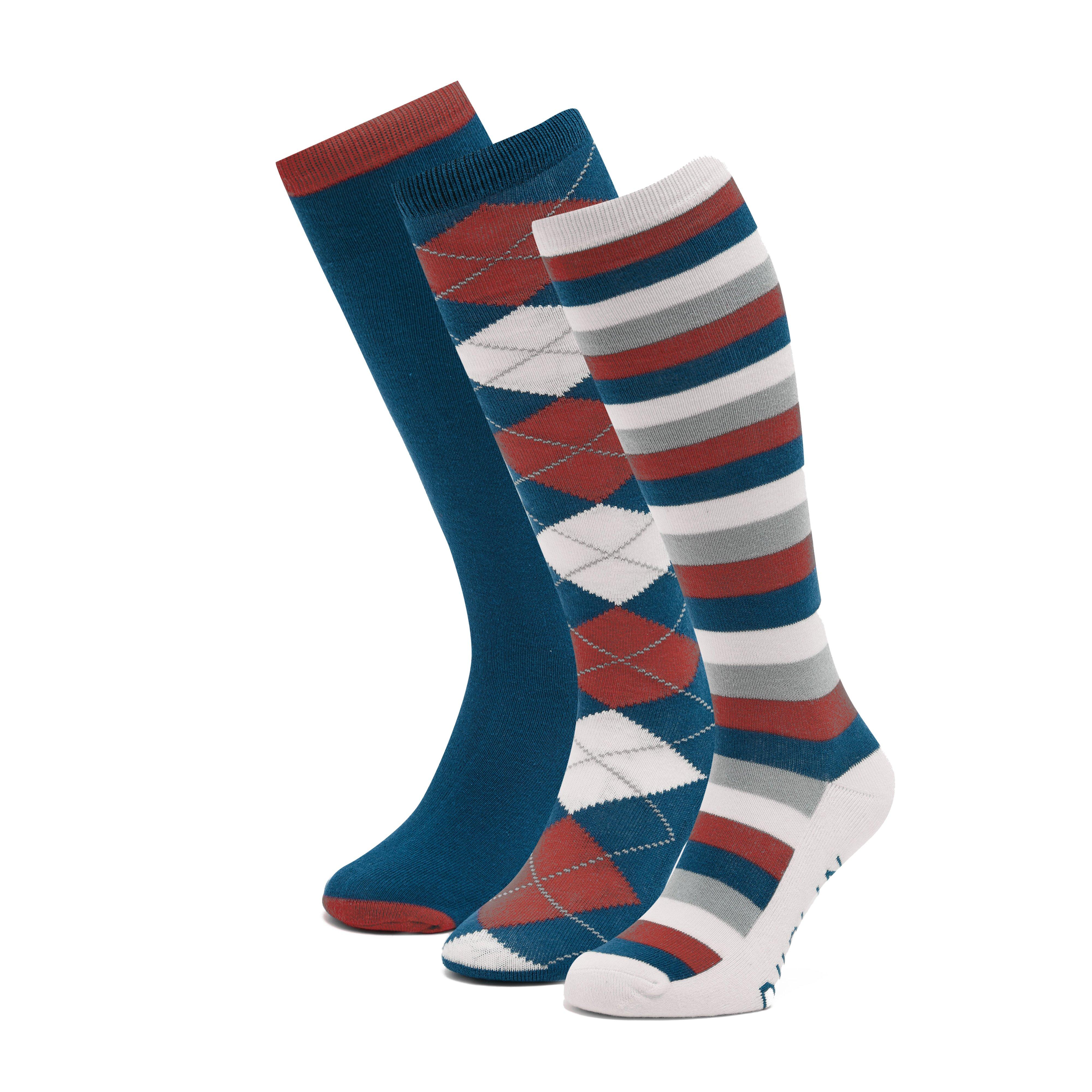 Socks Pack of 3 Navy/Red/White