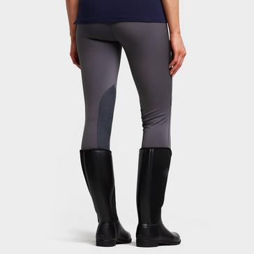 Grey Dublin Womens Performance Flex Knee Patch Riding Tights Charcoal
