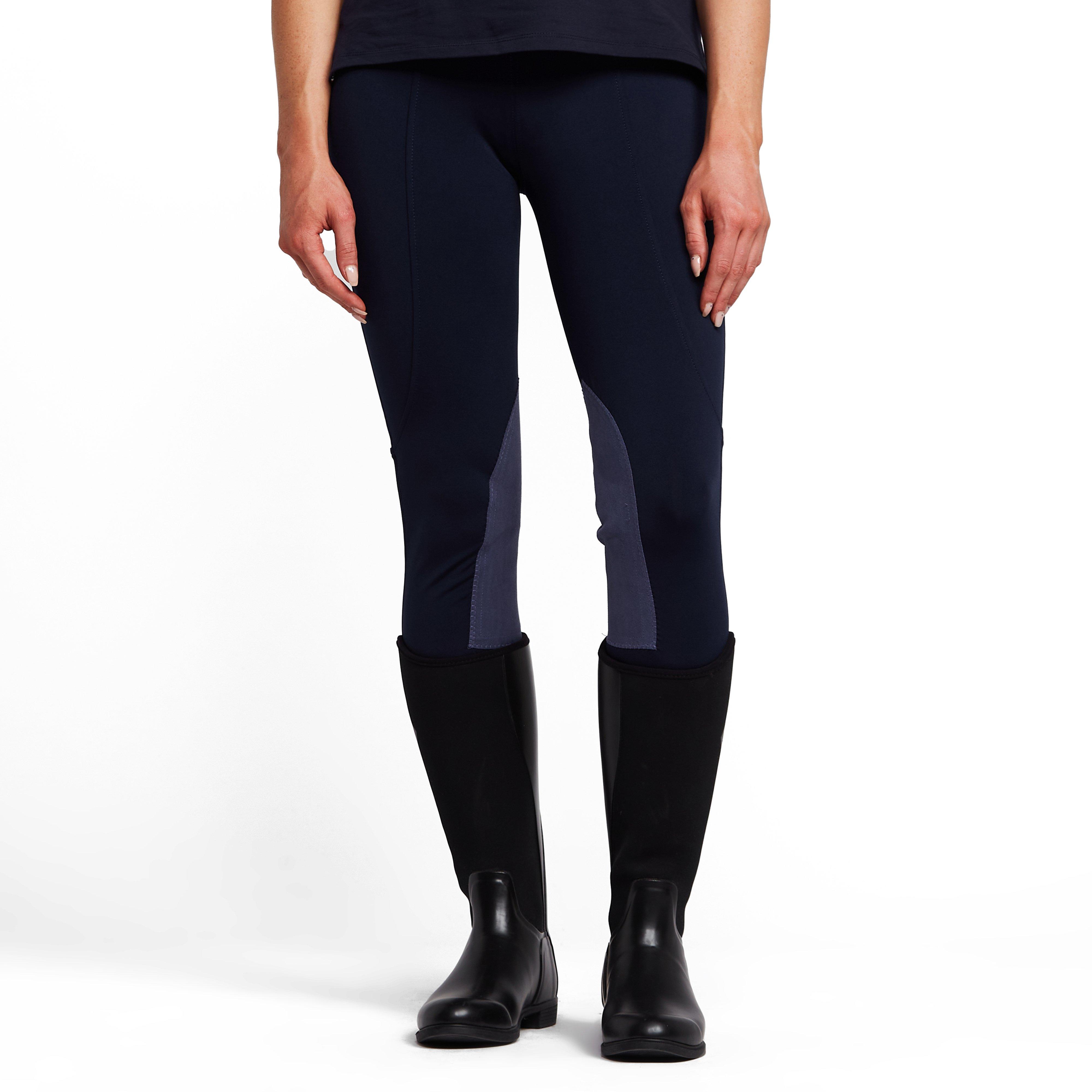 Womens Performance Flex Knee Patch Riding Tights Navy