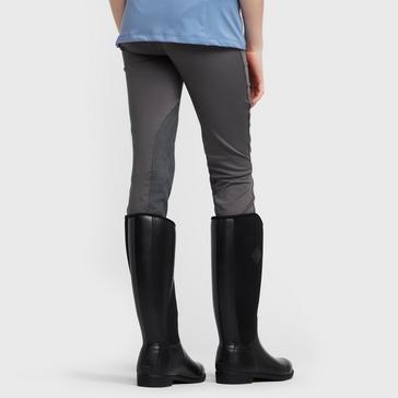 Grey Dublin Childs Performance Flex Knee Patch Riding Tights Charcoal