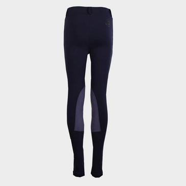 Blue Dublin Childs Performance Flex Knee Patch Riding Tights Navy