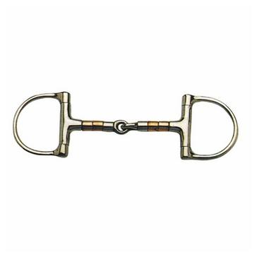 Silver Korsteel D-Ring Snaffle with Copper Rollers