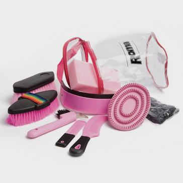 Pink Roma Cylinder Grooming Kit 9 Piece Pink