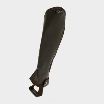 Brown Saxon Childs Equileather Half Chaps Brown