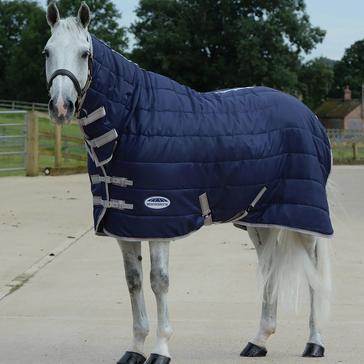 Blue WeatherBeeta ComFiTec 210D Channel Quilt 110g Light-Medium Weight Combo Stable Rug Navy/Silver/Red