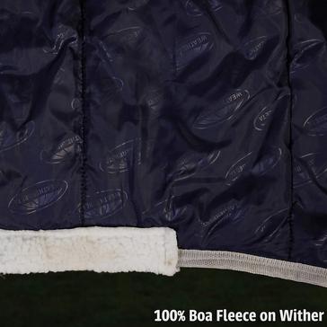 Blue WeatherBeeta ComFiTec Essential 0g Lite Weight Standard Neck Turnout Rug Navy/Silver/Red