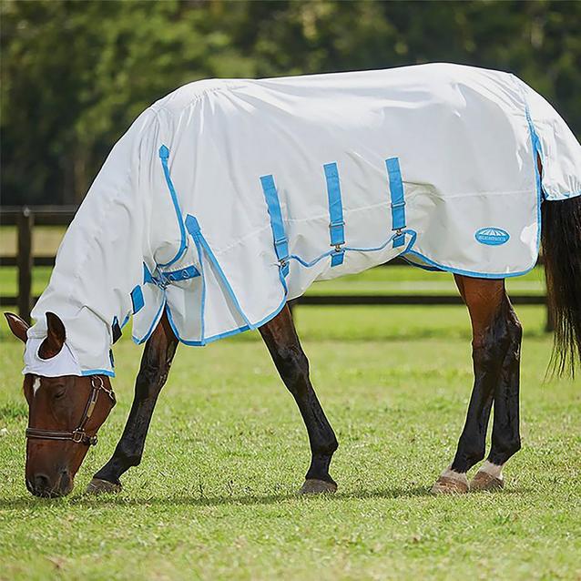 WeatherBeeta SweetItch Shield Combo Neck Fly Rug White/Blue Naylors