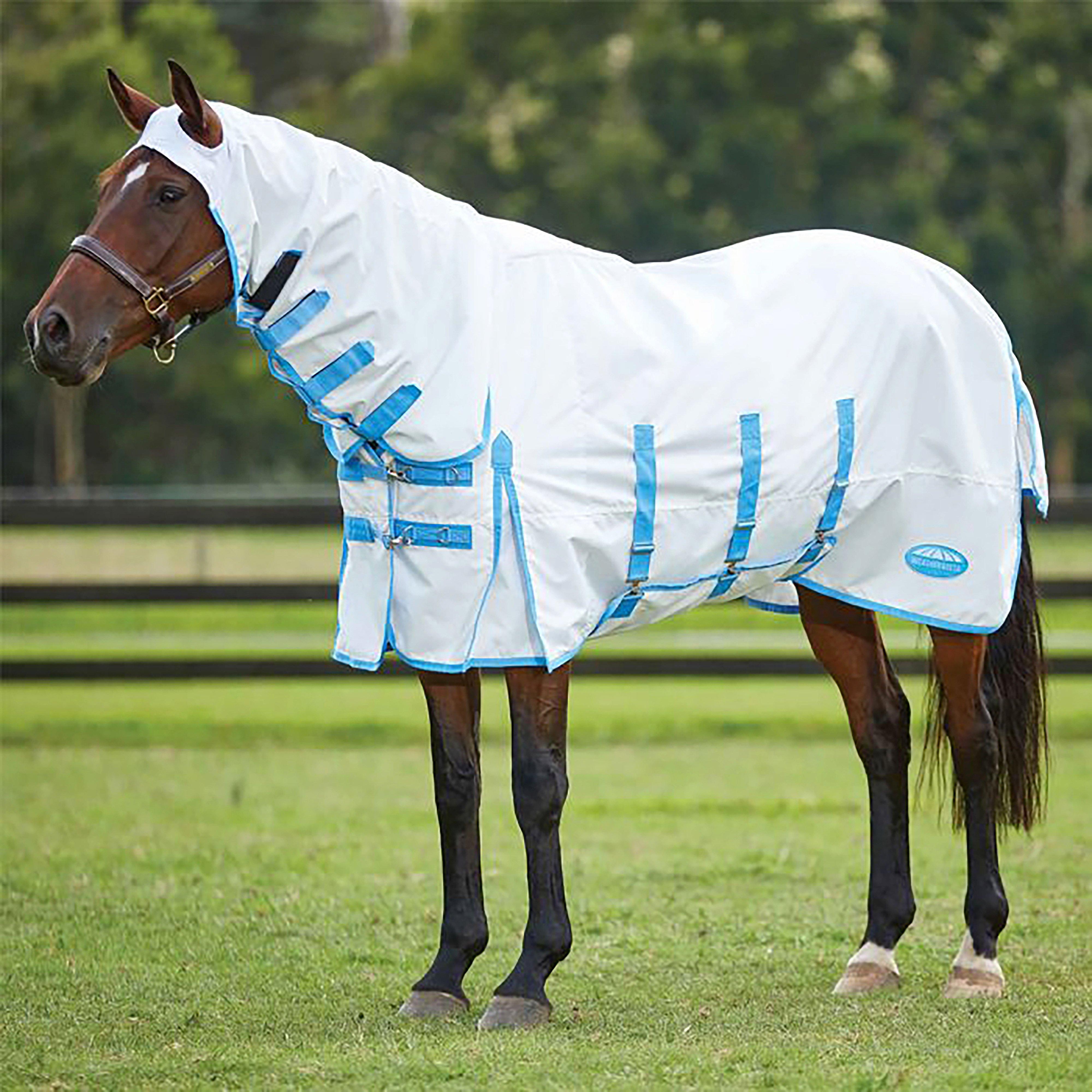 Sweet-Itch Shield Combo Neck Fly Rug White/Blue