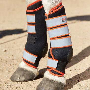 Black WeatherBeeta Therapy-Tec Stable Boot Wraps Black/Silver/Red