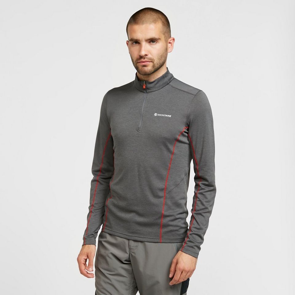 Montane Men s Dart Zip Neck Long Sleeve T Shirt GO Outdoors