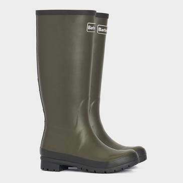 Green Barbour Womens Abbey Wellington Boots Olive