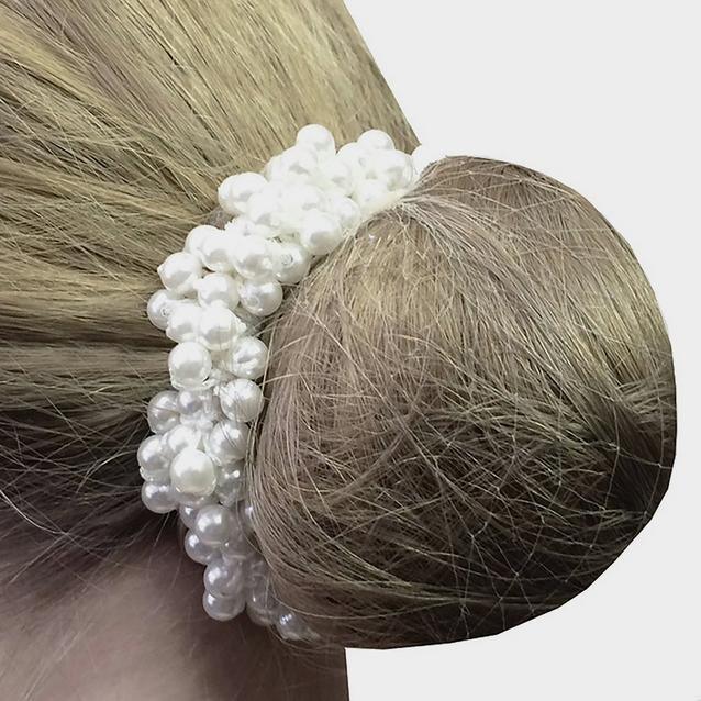 White Equetech Ladies Pearl Beaded Scrunchie Ivory image 1