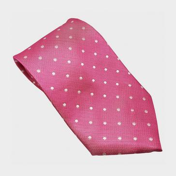 Pink Equetech Adult Polka Dot Tie Fuchsia/White