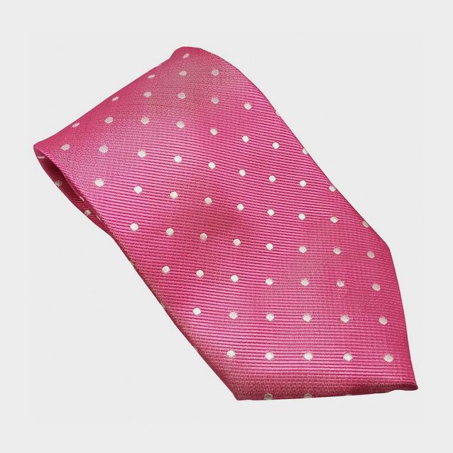 Pink Equetech Adult Polka Dot Tie Fuchsia/White image 1