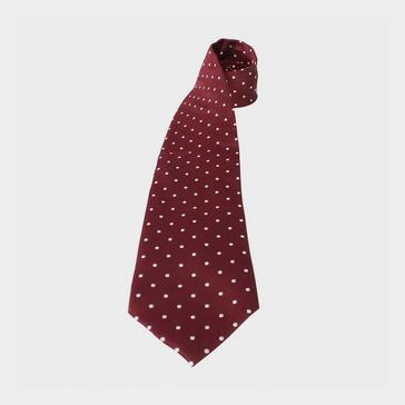 Red Equetech Adults Polka Dot Show Tie Maroon/White