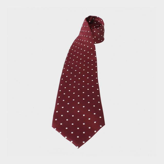 Red Equetech Adults Polka Dot Show Tie Maroon/White image 1