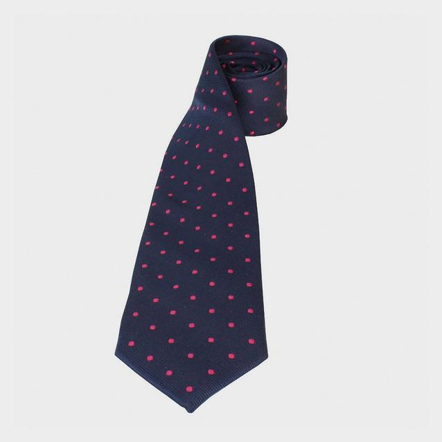 Blue Equetech Adults Polka Dot Show Tie Navy/Cerise image 1