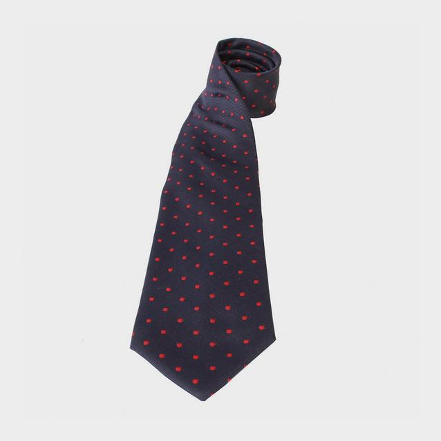 Blue Equetech Adults Polka Dot Show Tie Navy/Red image 1