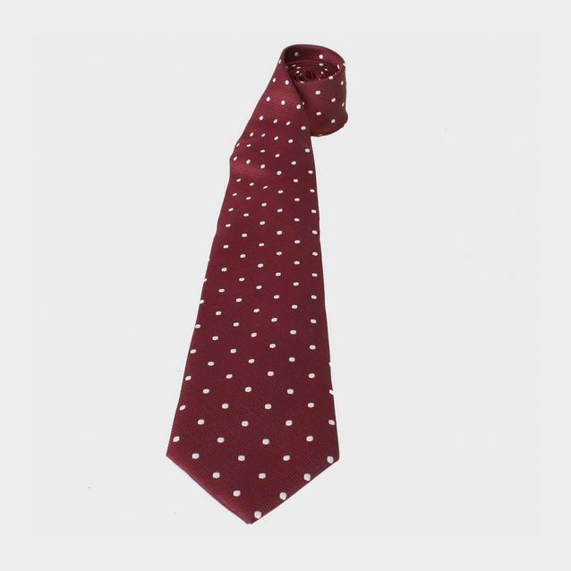 Red Equetech Childs Polka Dot Show Tie Maroon/White  image 1