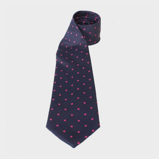 Blue Equetech Childs Polka Dot Show Tie Navy/Cerise image 1