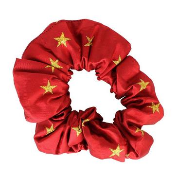 Red Equetech Childs Stars Show Scrunchie Red/Gold