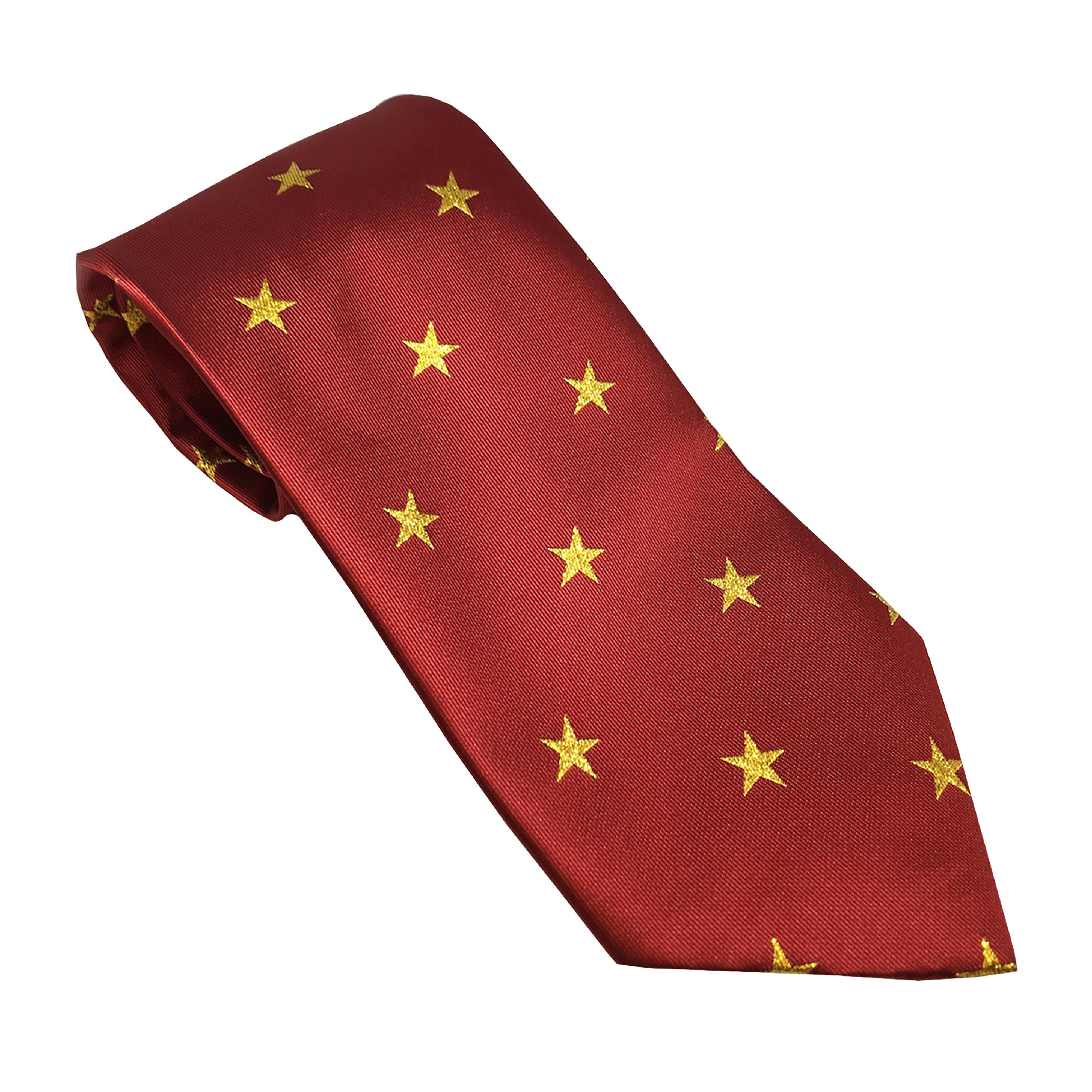 Adult Star Show Tie Red/Gold