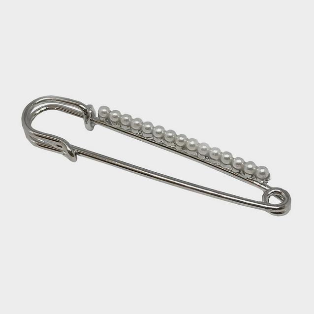 Grey Equetech Traditional Pearl Stock Pin Silver image 1