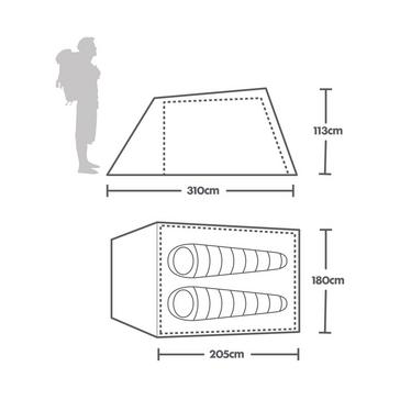 Blue Eurohike Shadow 250 Nightfall Tunnel Tent