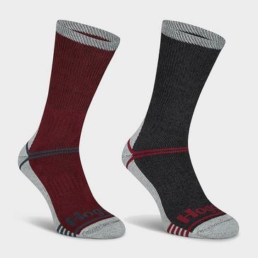 Red Hoggs of Fife Field & Outdoor Coolmax Socks Burgundy/Grey