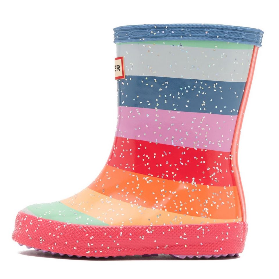 Hunter Kids First Classic Glitter Rainbow Wellington Boots GO Outdoors