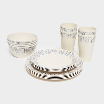 Beige HI-GEAR 16 Piece Melamine Plastic Tableware Set
