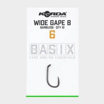 Silver Korda Basix Wide Gape Hooks Barbed Size 6